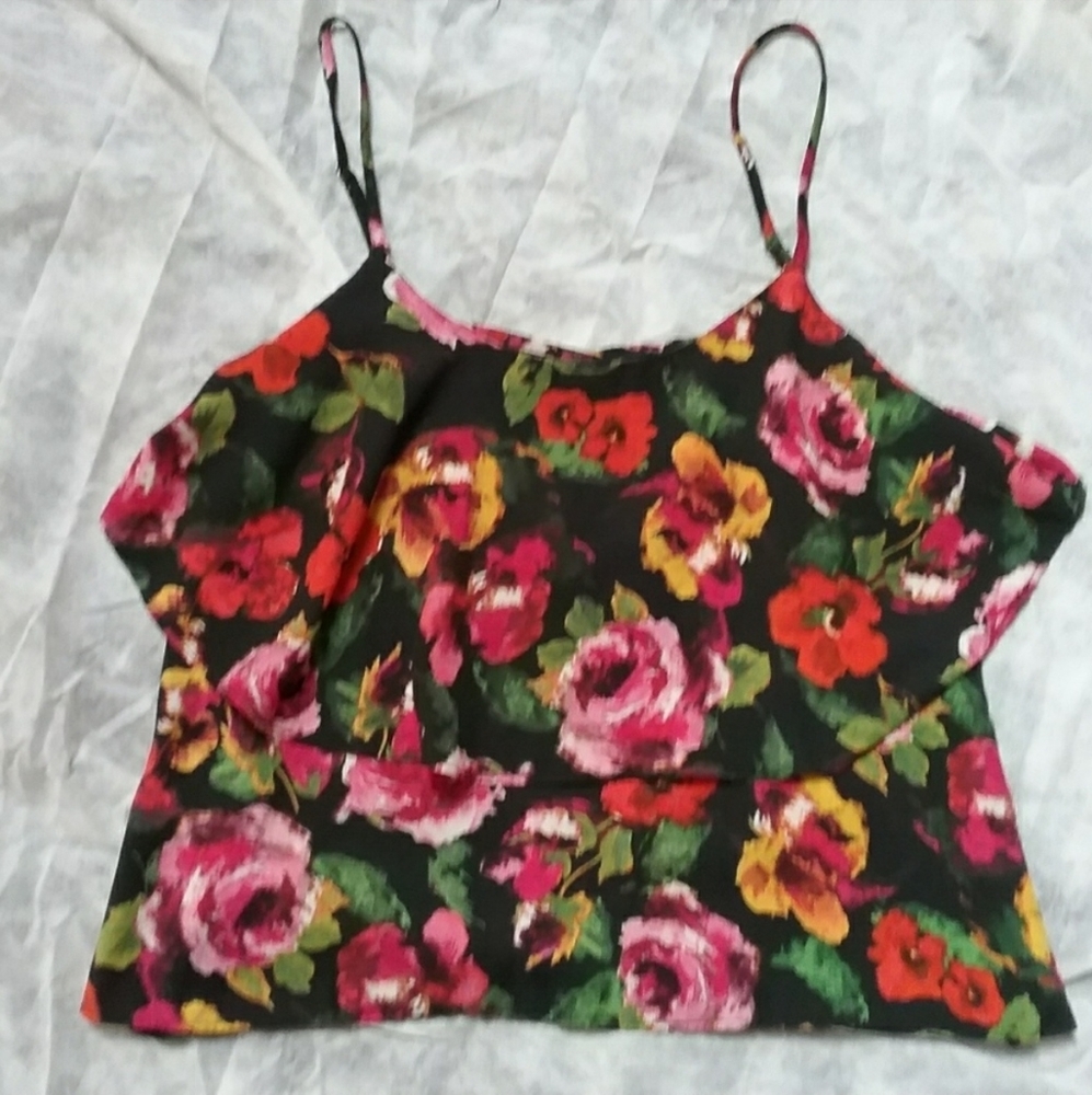 Summer Festival Floral Crop Tank Top